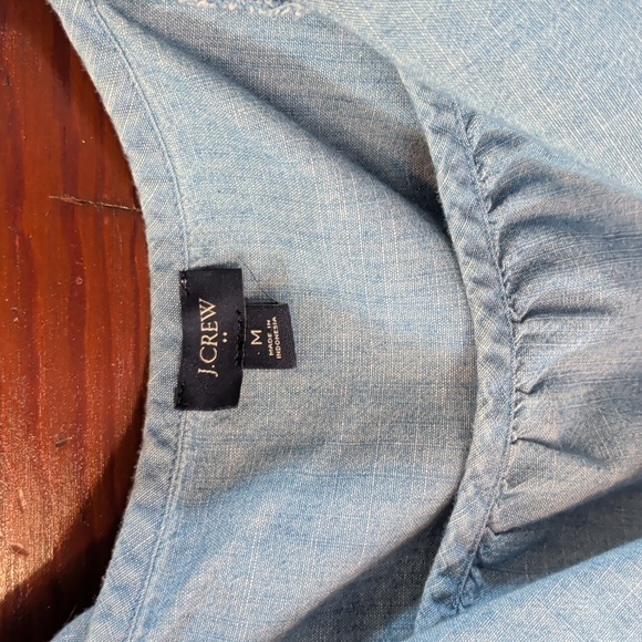 J Crew Chambray Cottagecore Square Neck Ruffle Long Sleeve Top M - Picture 3 of 7